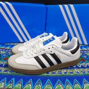 Adidas Samba 39 (women’s 7.5) OG Leather Retro Sneakers White Black New in Box
